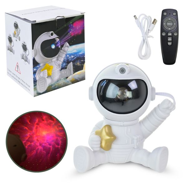 Галактичний світильник нічник проектор астронавт з пультом дистанційного керування USB LED (відео в описі)
