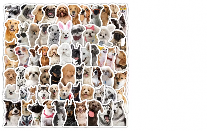 Дитяча іграшка наліпки веселі песики набір 100 шт (3999) ціна за набір