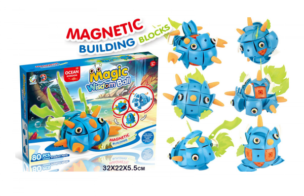 Дитяча іграшка Магнітний конструктор 80 дет (дефект упаковки) XY610